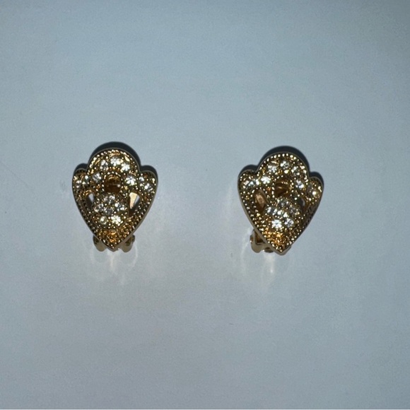 Cristian Dior Rhinestone Clip on Earrings - Picture 5 of 6